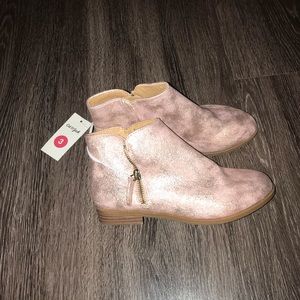 2/$15 METALLIC PINK CAT & JACK ANKLE BOOTS